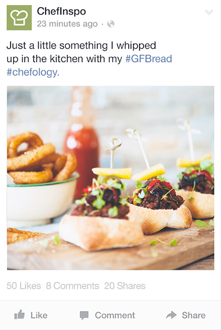 Facebook post of meat tapas on a board with a side of onion rings 