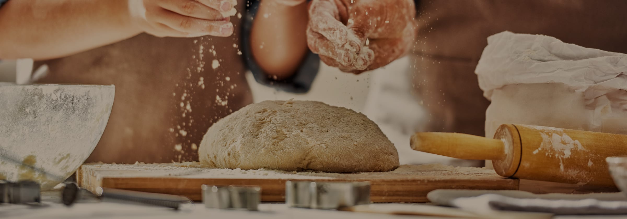 Baker working dough