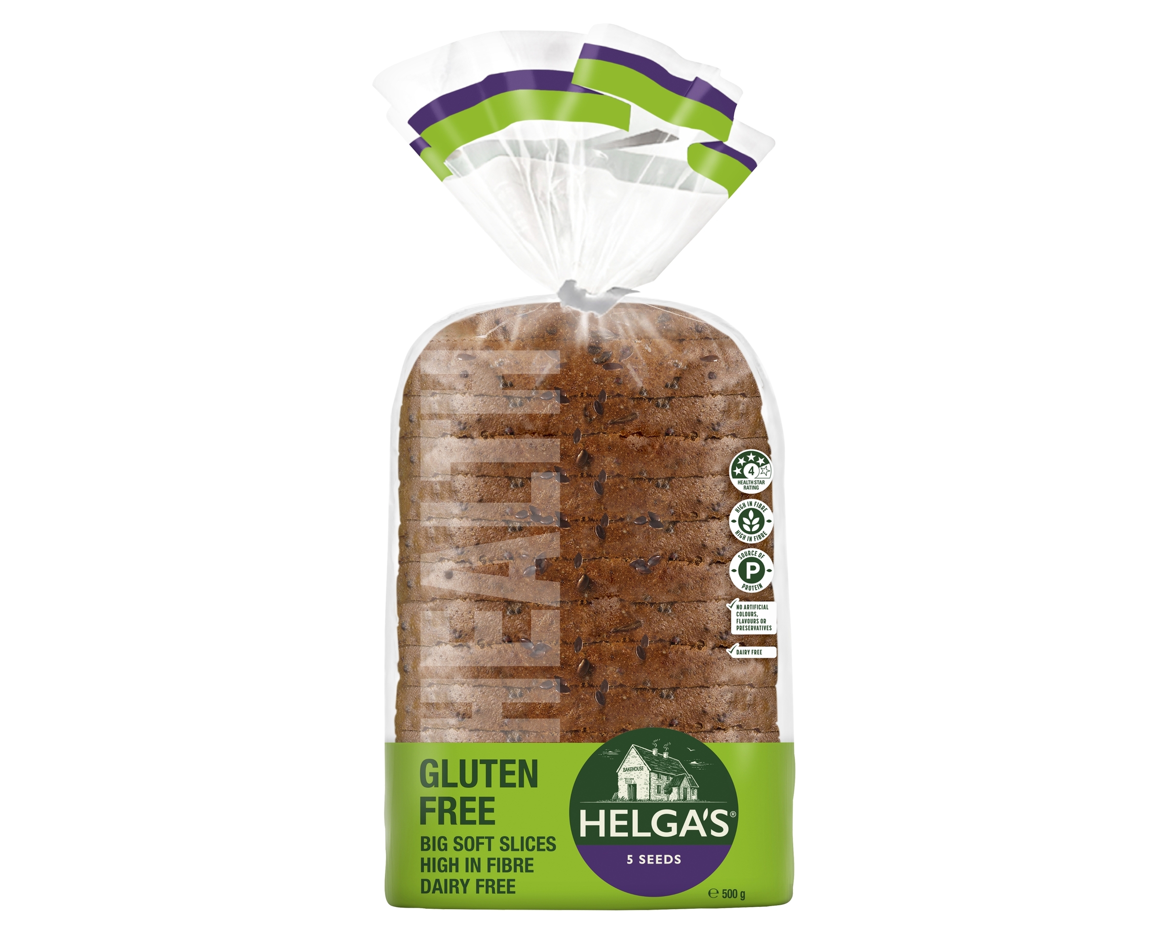 Helgas Gluten Free Bread Slices 5 Seed 500 g product photo