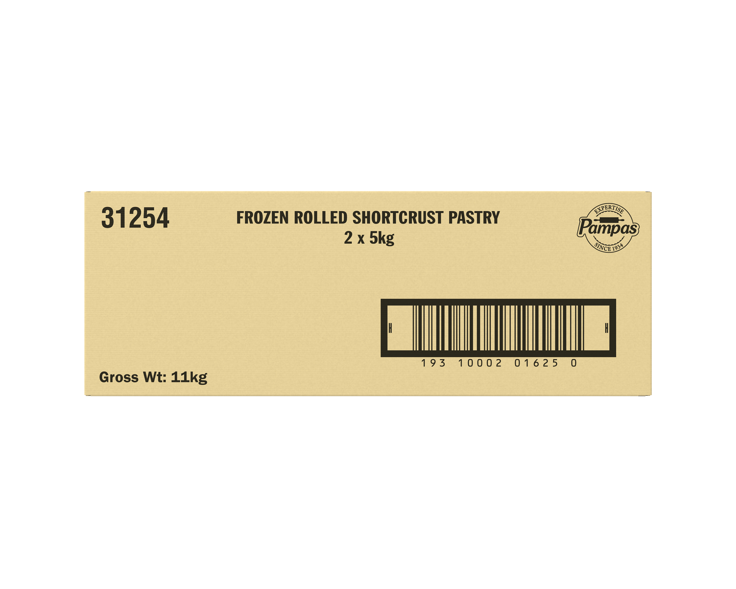 Pampas Frozen Rolled Shortcrust Pastry 2 x 5kg