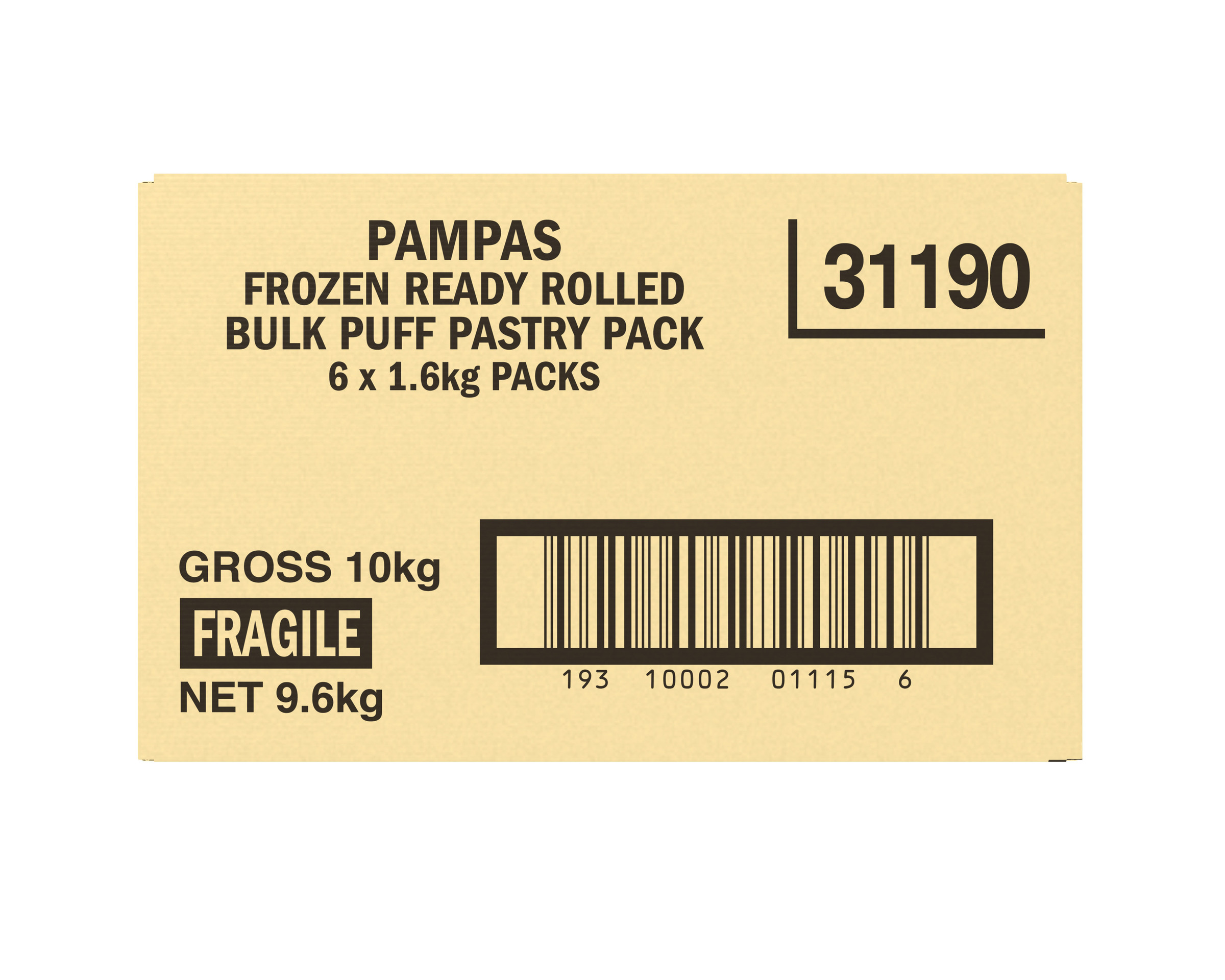 Pampas 10 Puff Pastry Sheets 6 x 1.6kg product photo