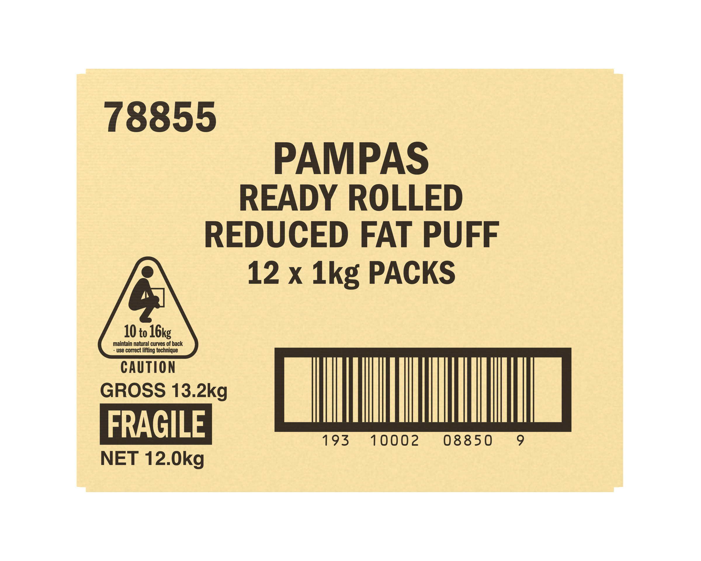 Pampas 6 Light Puff Pastry Sheets 12 x 1kg product photo