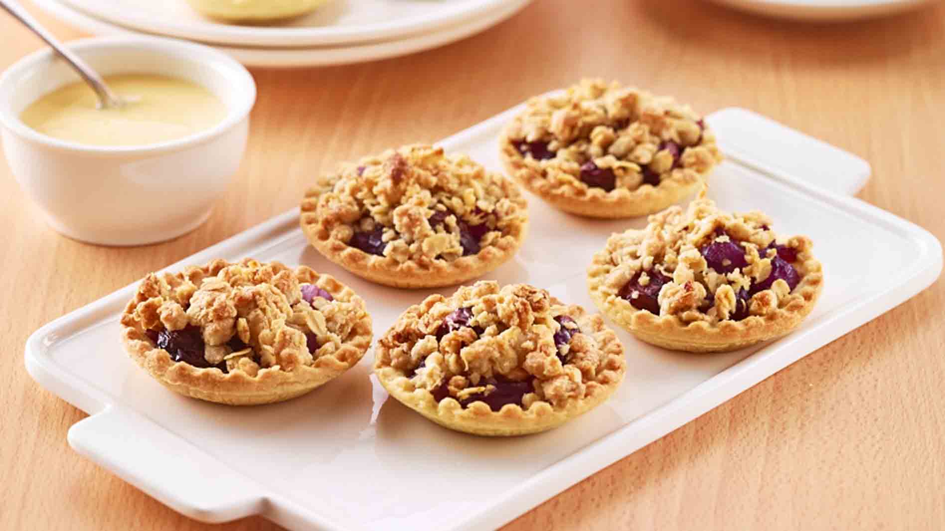 Sour Cherry and Pear Spiced Crumble Tart