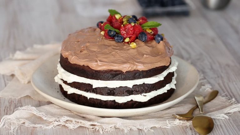 The image is of a cake that used creme whip