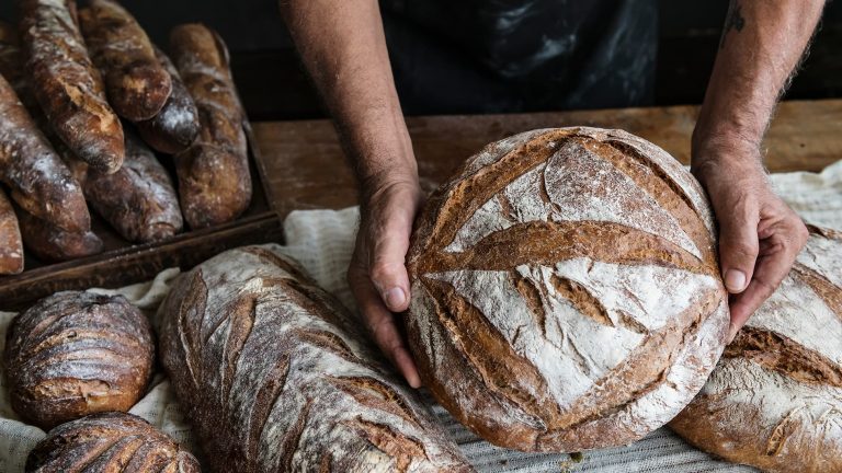 Image of three loaves of artisan bread