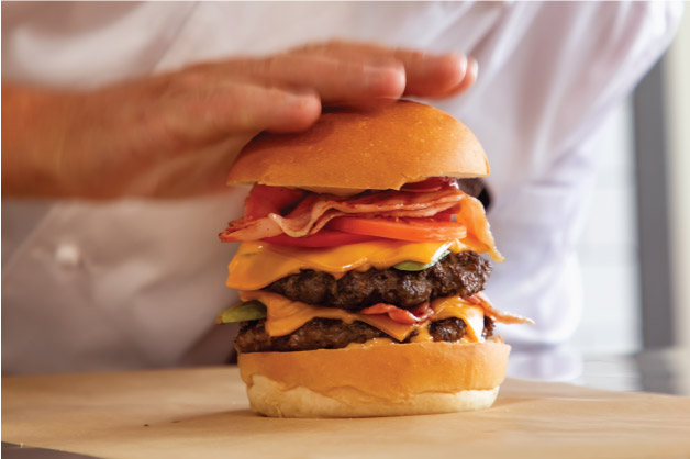 A double stacked burger