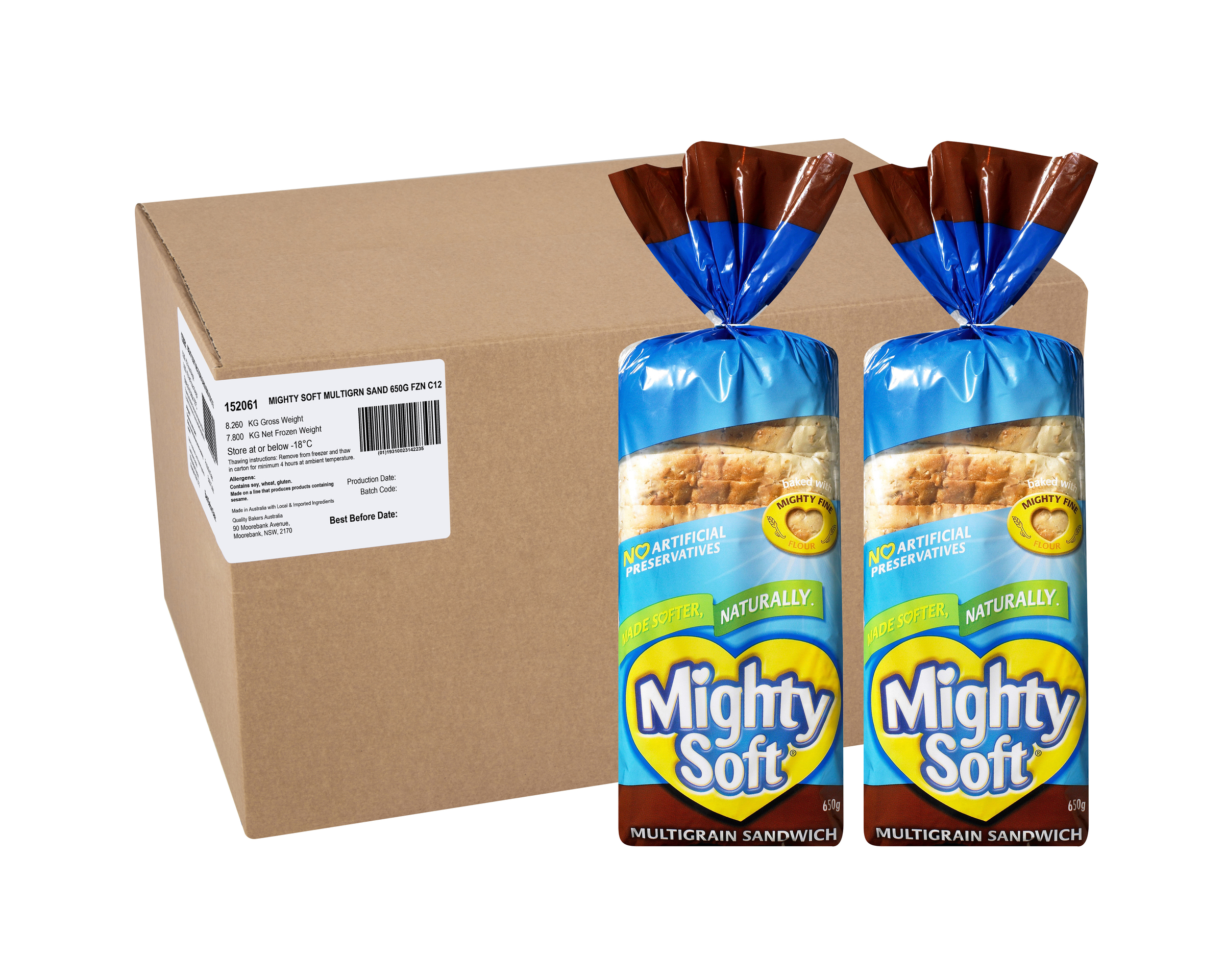 Mighty Soft Multigrain Sandwich Bread 12 x 650g
